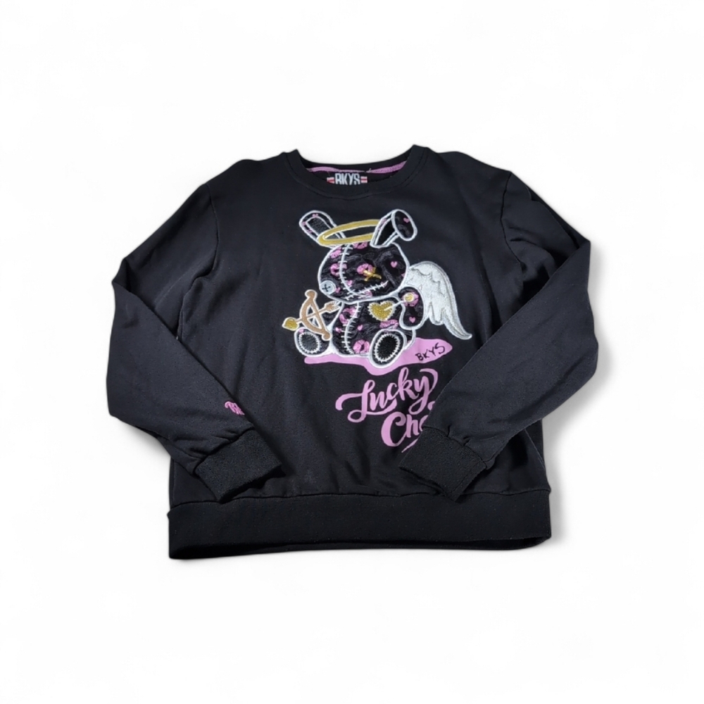 BKYS Lucky Angel Lucky Charm Embroidered Sweatshirt Size Medium